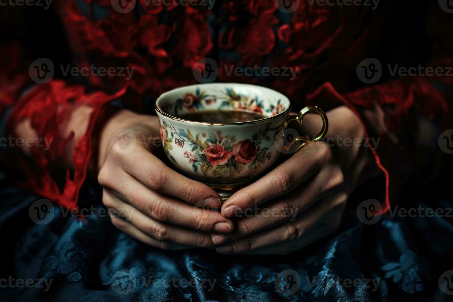 AI generated A person holding a teacup photo