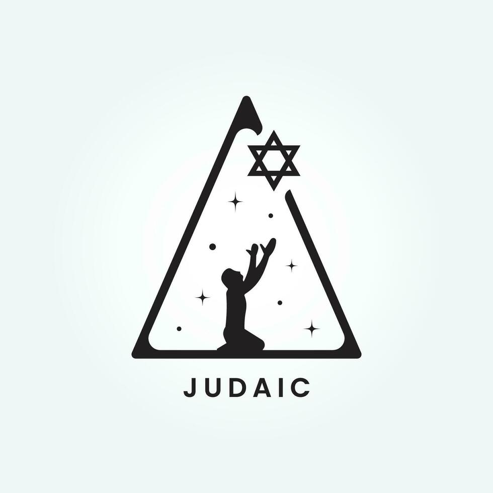 Israel símbolo de religión judaísmo. hexagrama Jerusalén vector ilustración