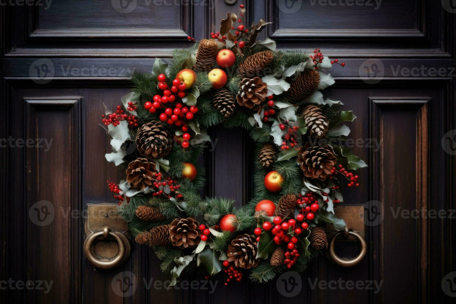 AI generated A wreath on a door photo