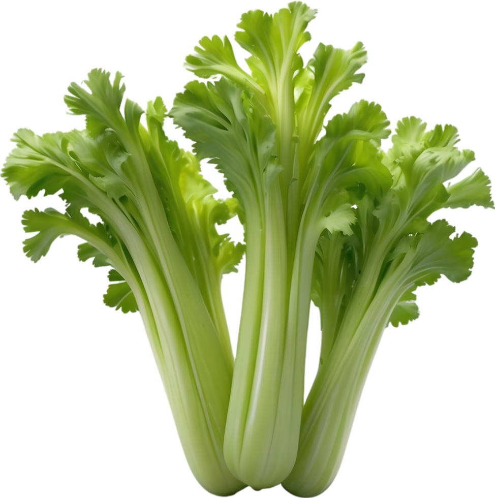 AI generated green celery on transparent background png