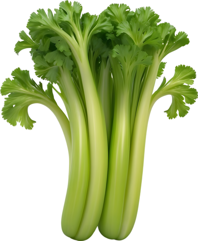 AI generated green celery on transparent background png