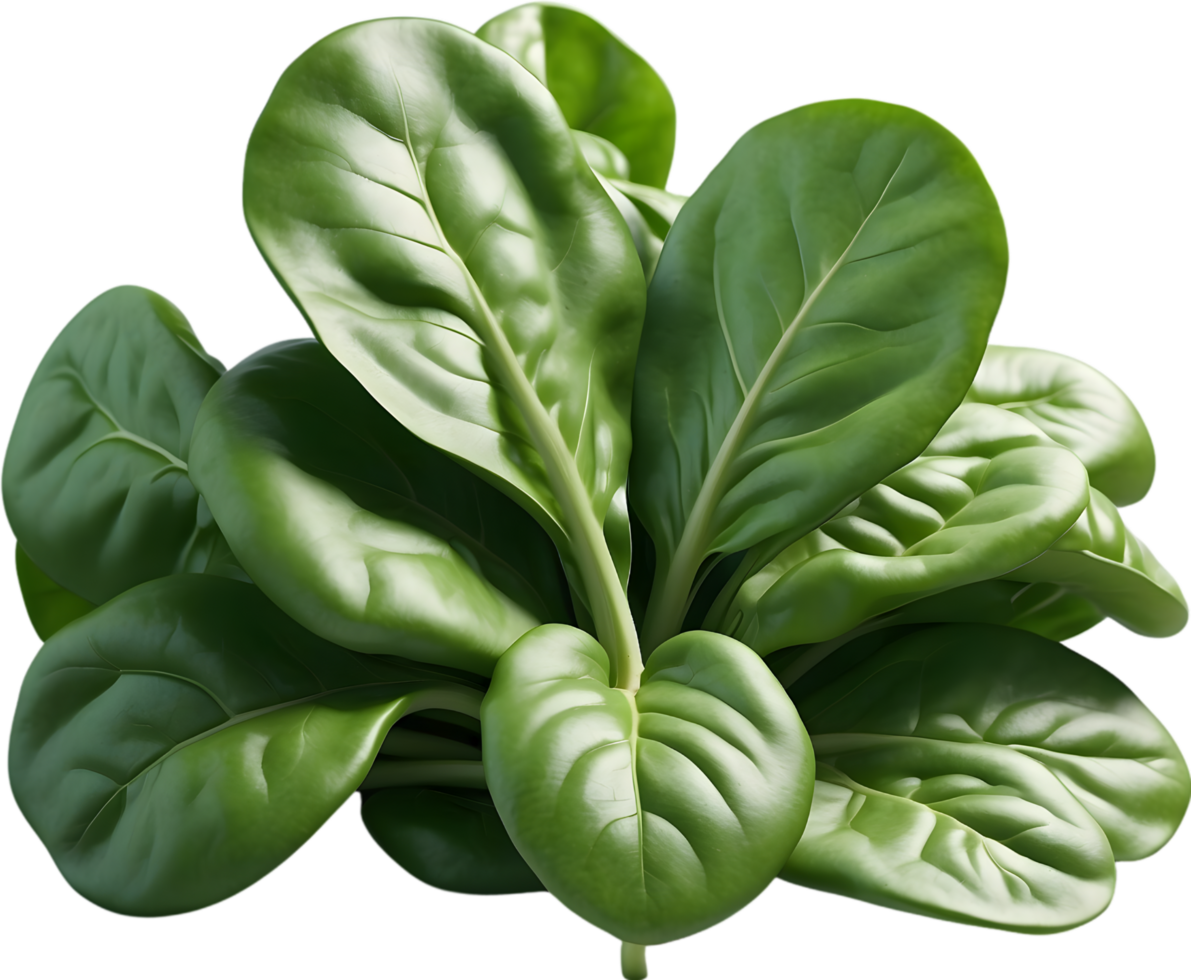 AI generated spinach leaf on transparent background png