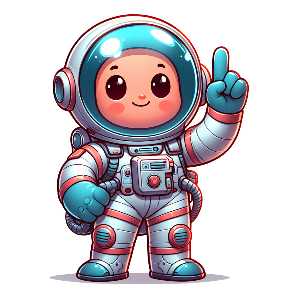 AI generated spaceship rocket illustration and astronaut - astronaut cartoon on transparent background png