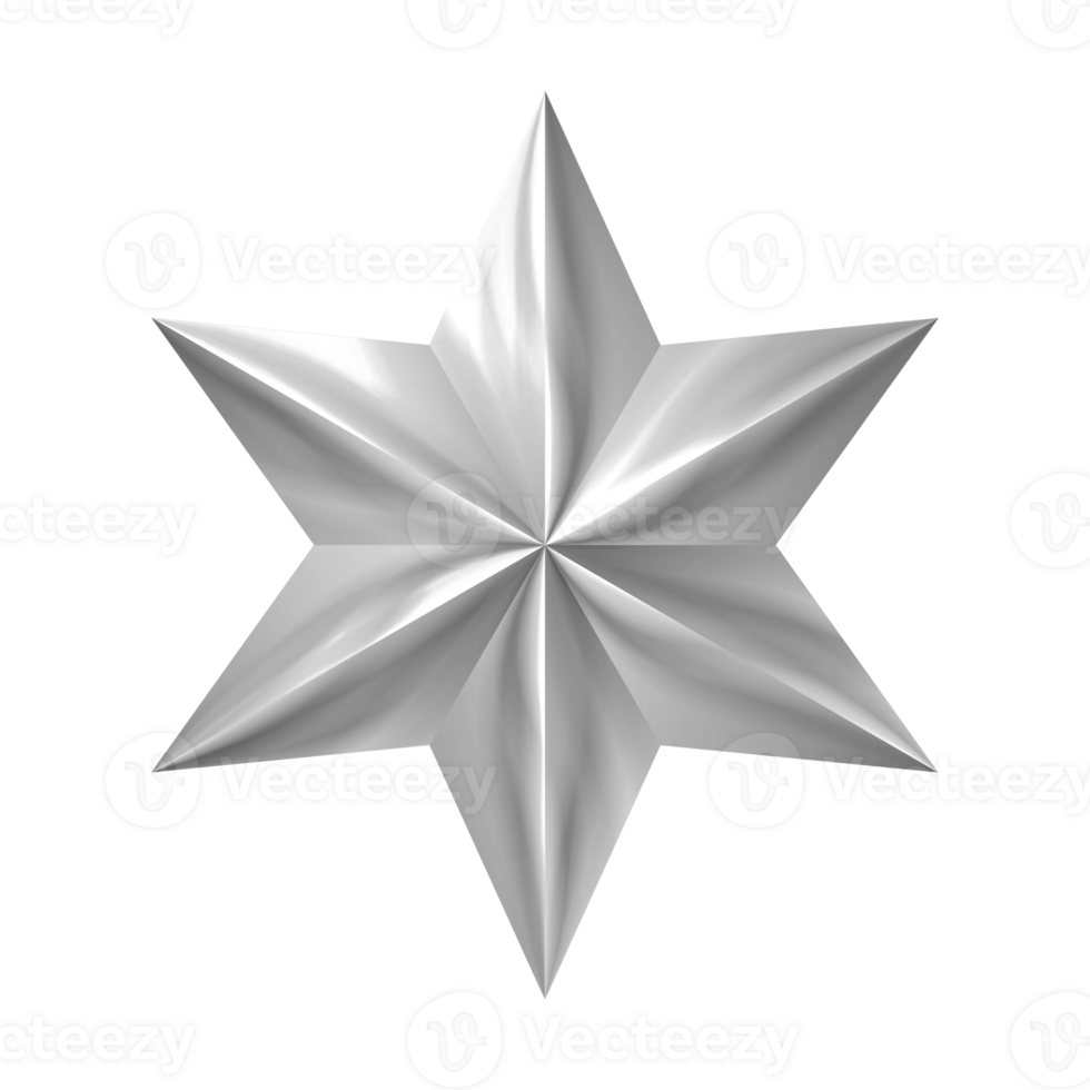 PNG - Silver Star Decorative PNG