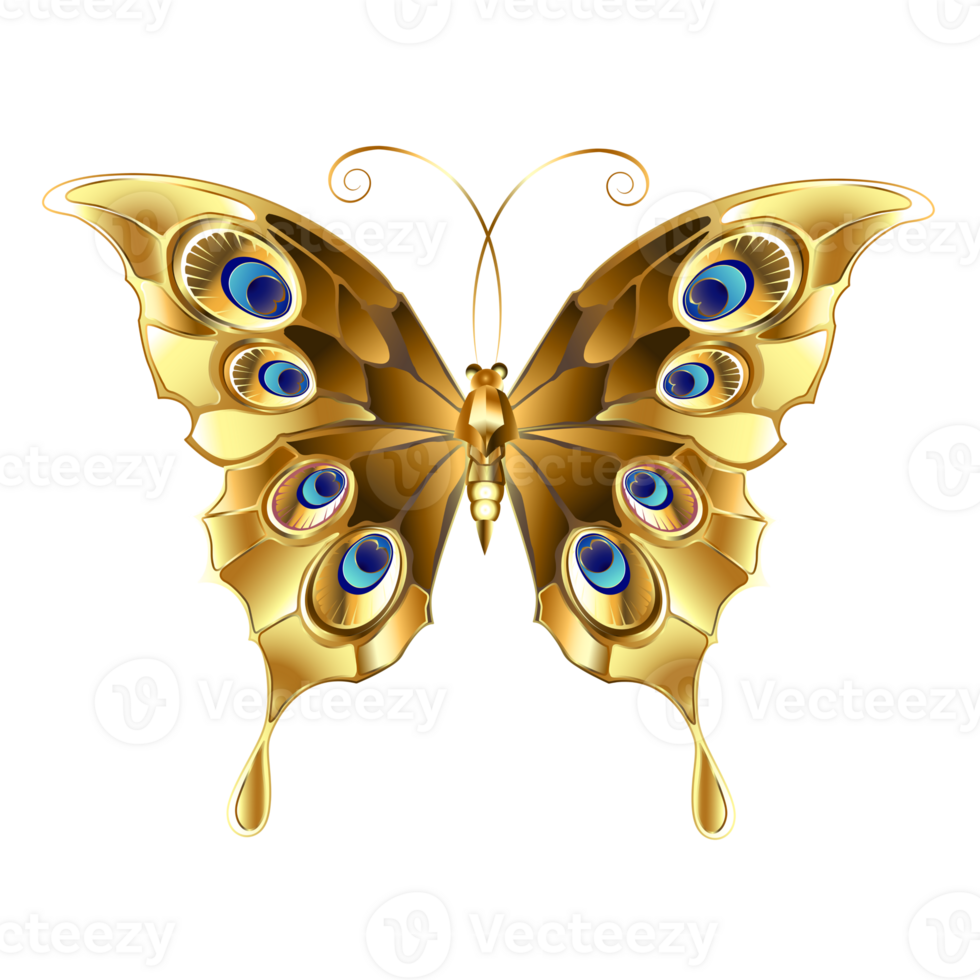 PNG - Gold Butterfly PNG