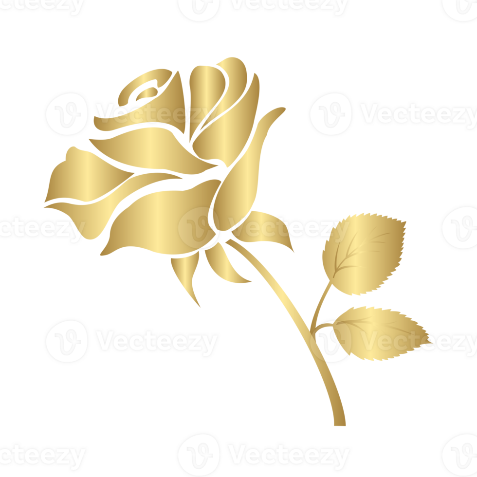PNG - Decorative Gold Rose PNG