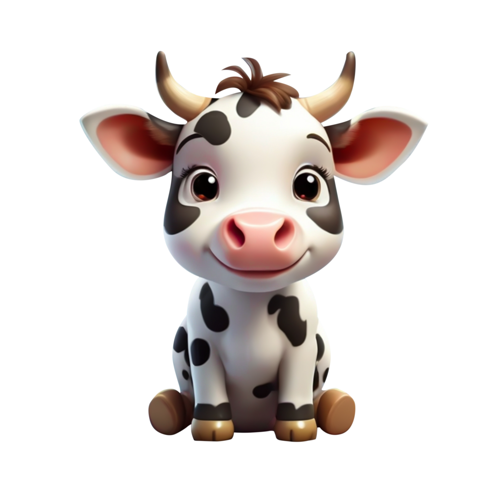 ai généré mignonne 3d vache png