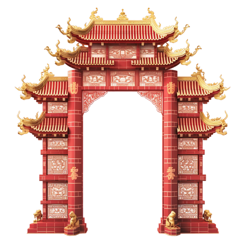 AI generated Cute Gate Building png