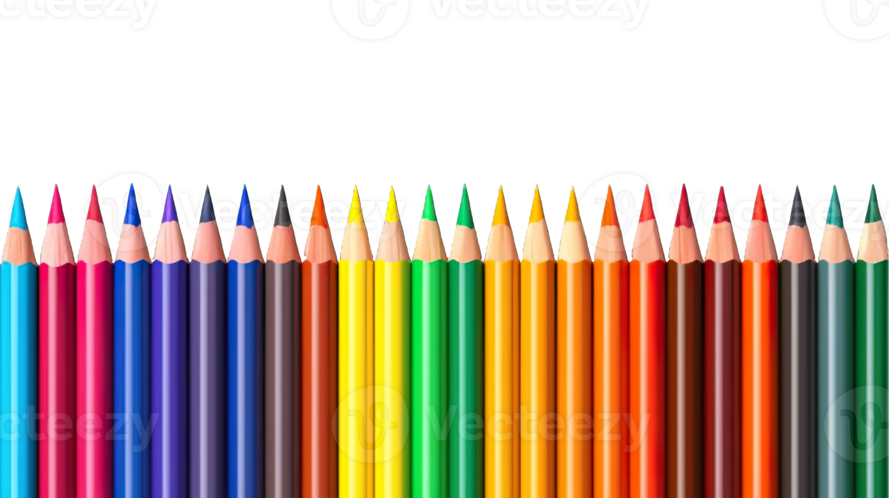 AI generated Collection of PNG. Back to school. Crayons - colorful pencil set loosely arranged on isolated on a transparent background. png