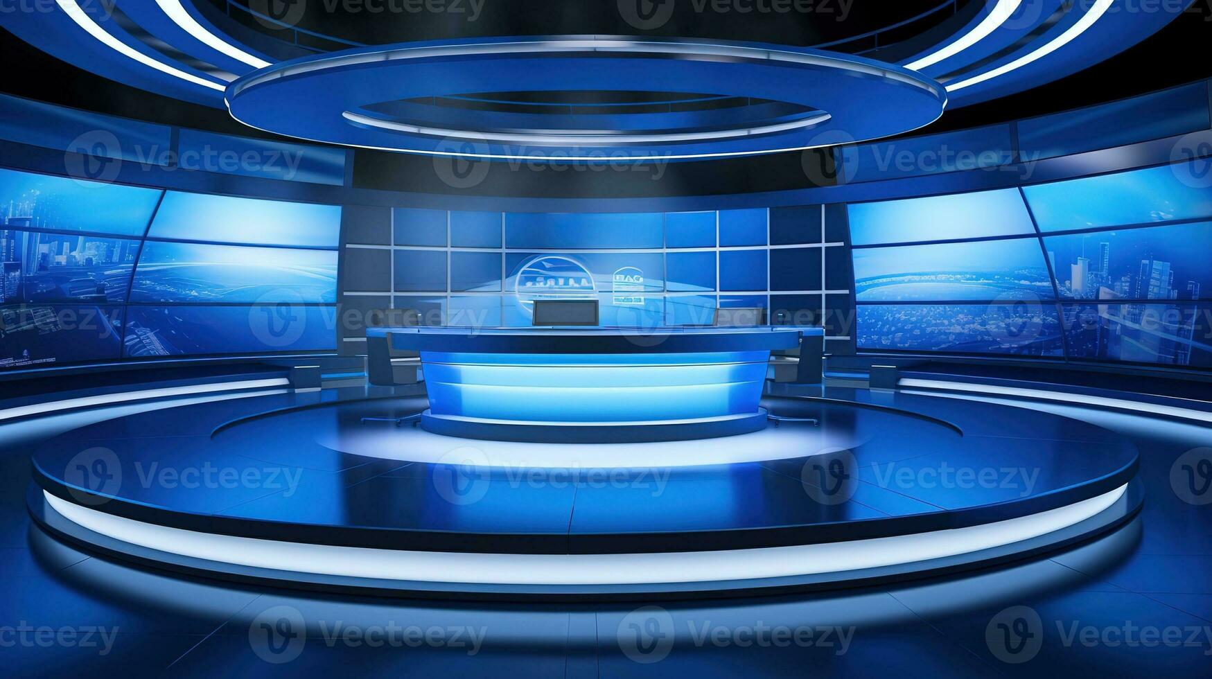 AI generated telenews news studio photo