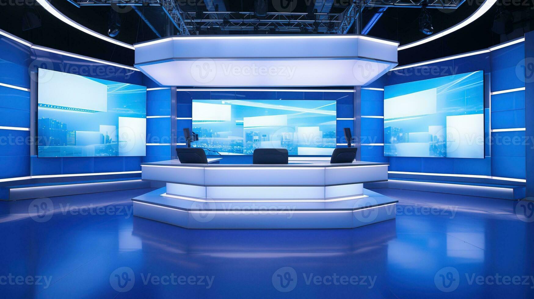 AI generated telenews news studio photo