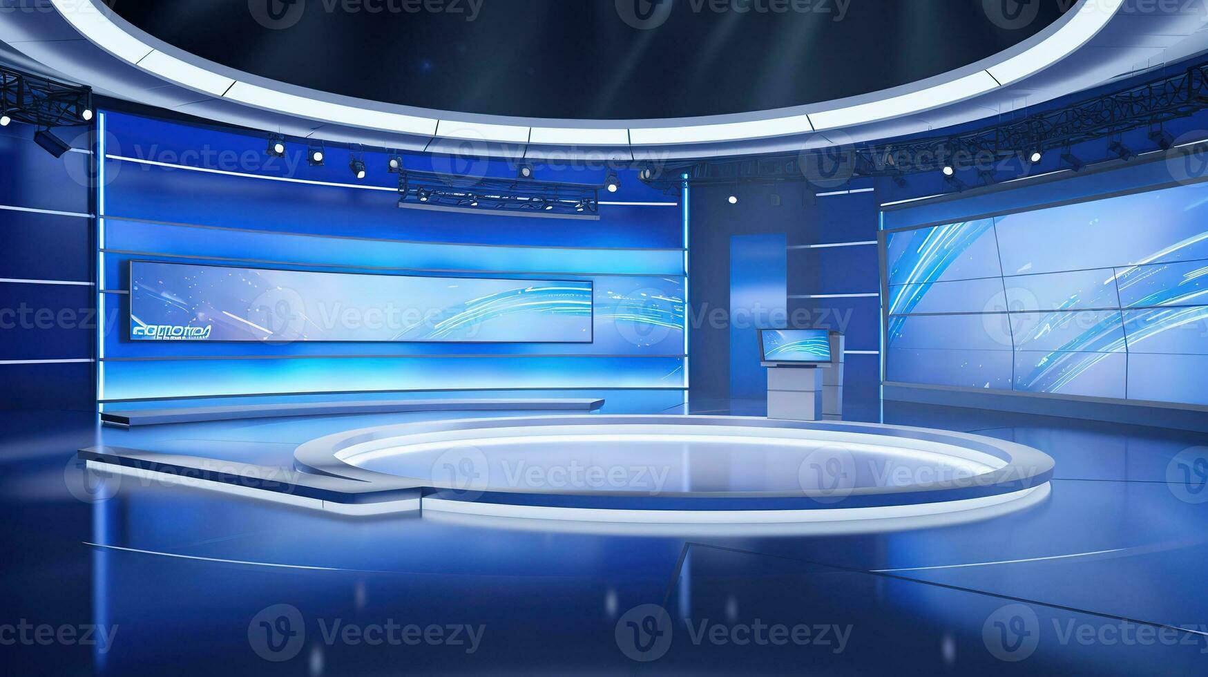 AI generated telenews news studio photo