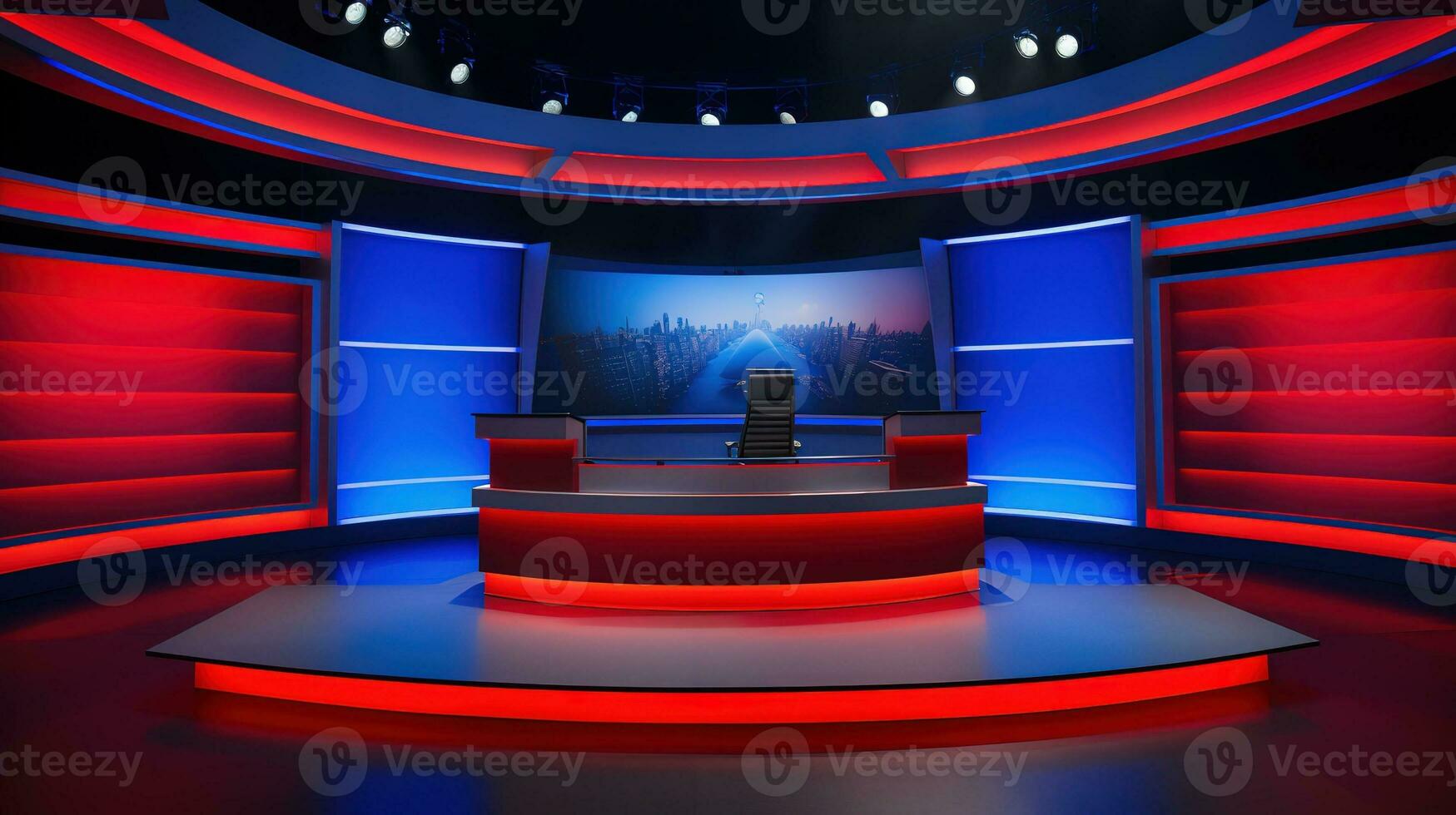 AI generated telenews news studio photo