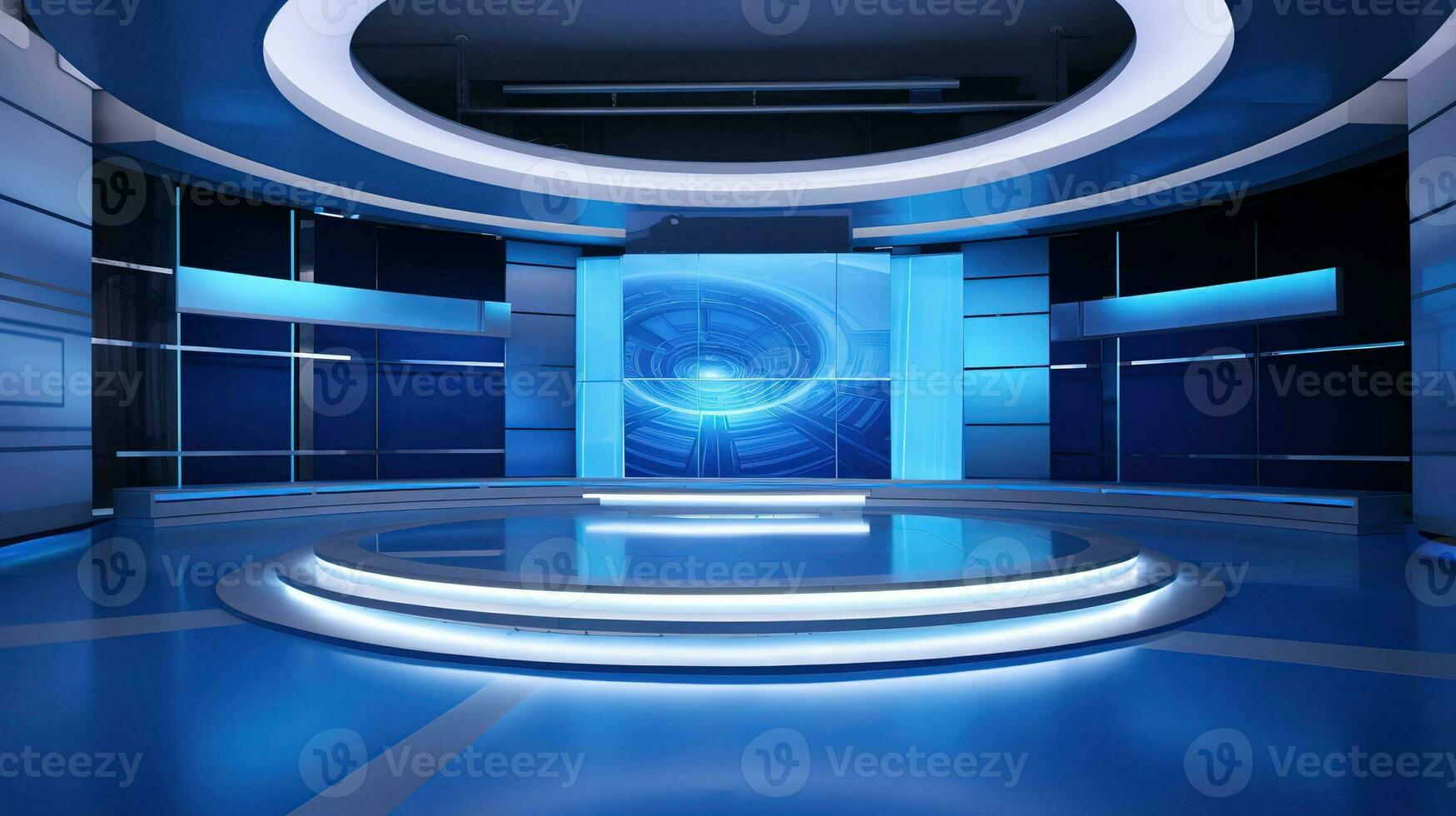 AI generated telenews news studio photo