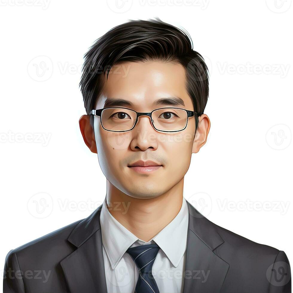 AI generated potrait of a businessman isolated white photo