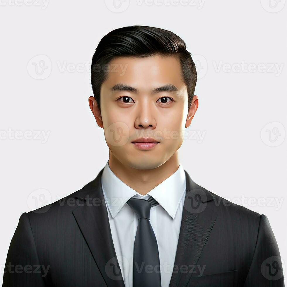 ai generado potrait de un empresario aislado blanco foto