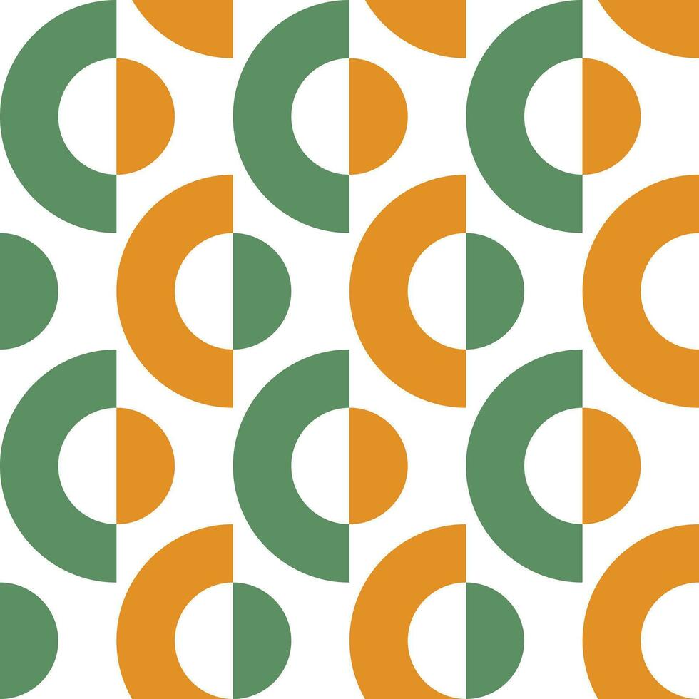 Green and orange colors Geometric ethnic pattern on white background. vector
