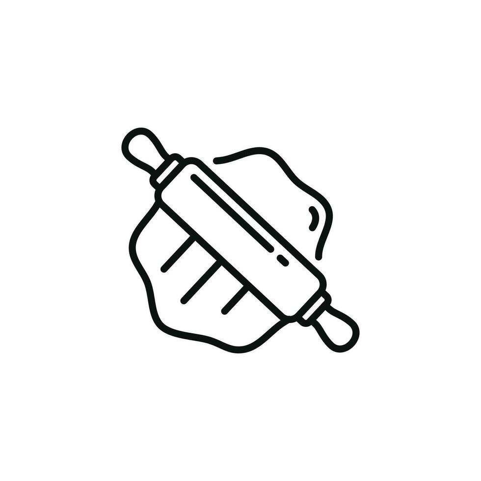 Rolling pin line icon isolated on white background vector