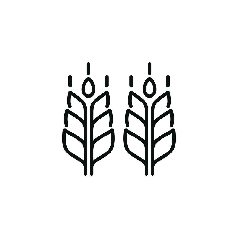 Wheat line icon isolated on white background vector