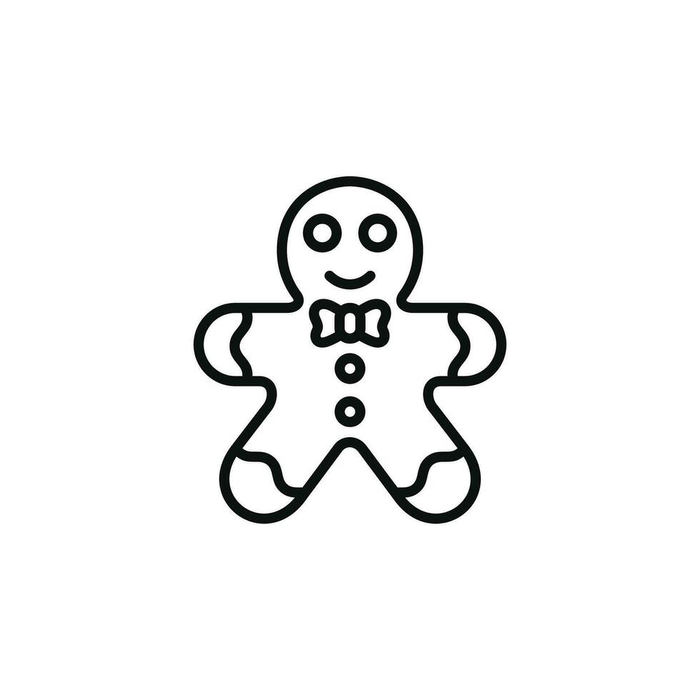 Gingerbread man line icon isolated on white background vector