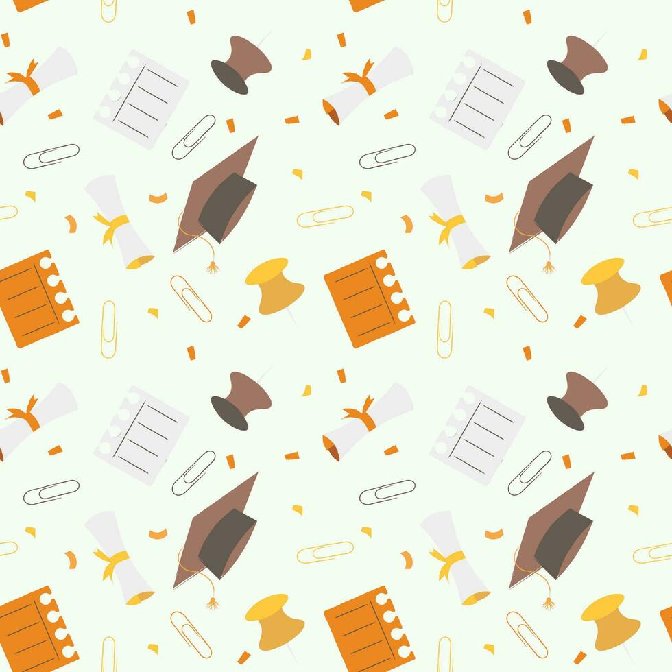 Hand drawn end of school seamless pattern. vector