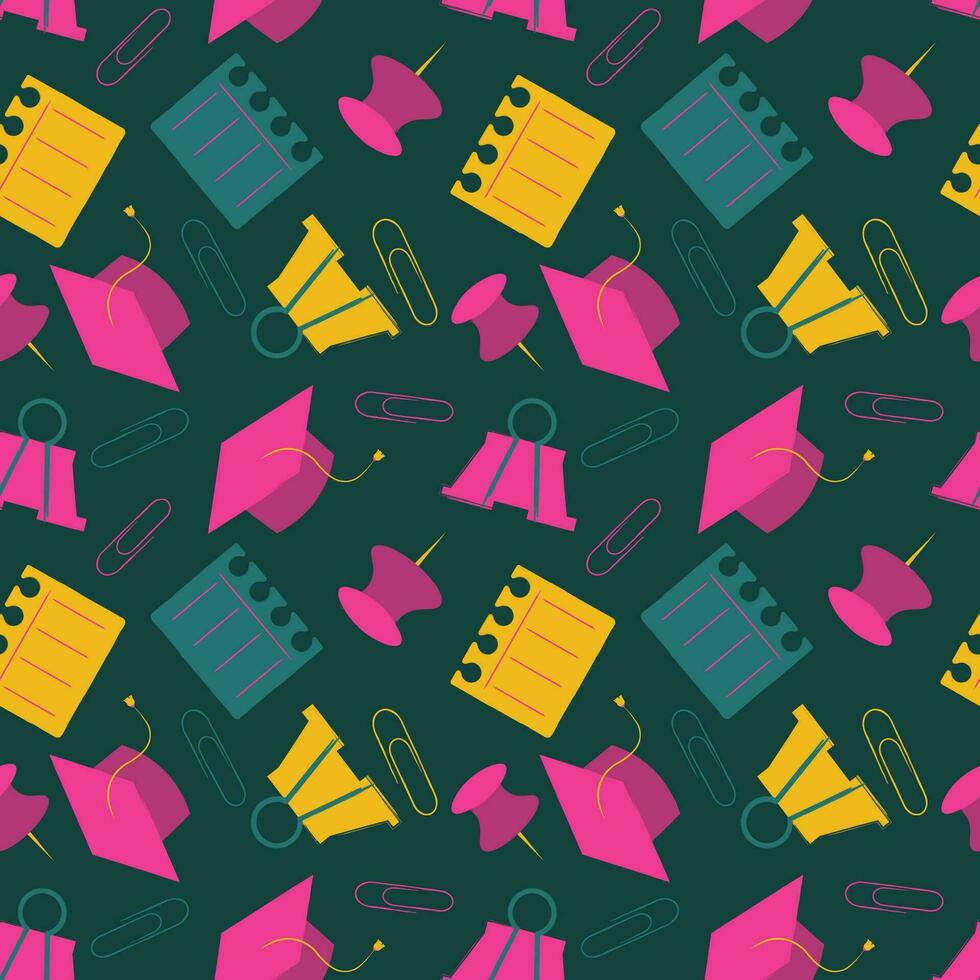 Hand drawn end of school seamless pattern. vector