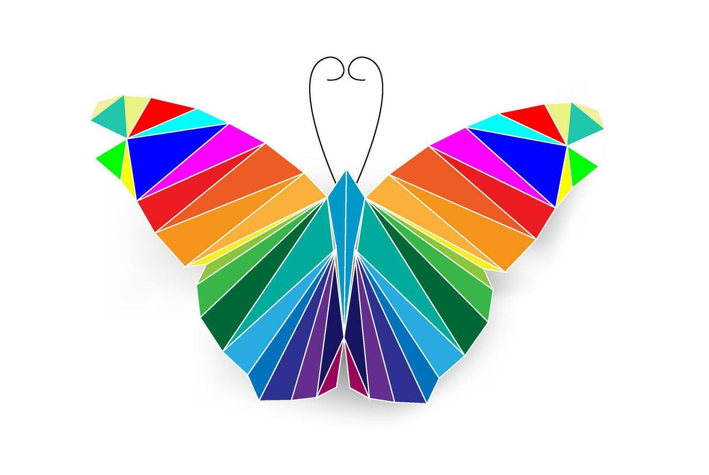 múltiple ligero color poligonal mariposa diseño vector