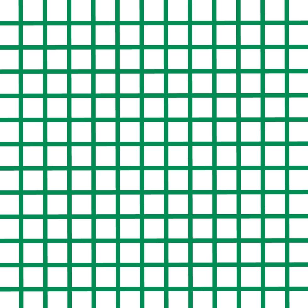 Green seamless grid pattern on white background. vector