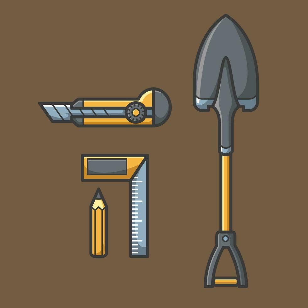 Carpentry tools vector design art for house woodworking and construction