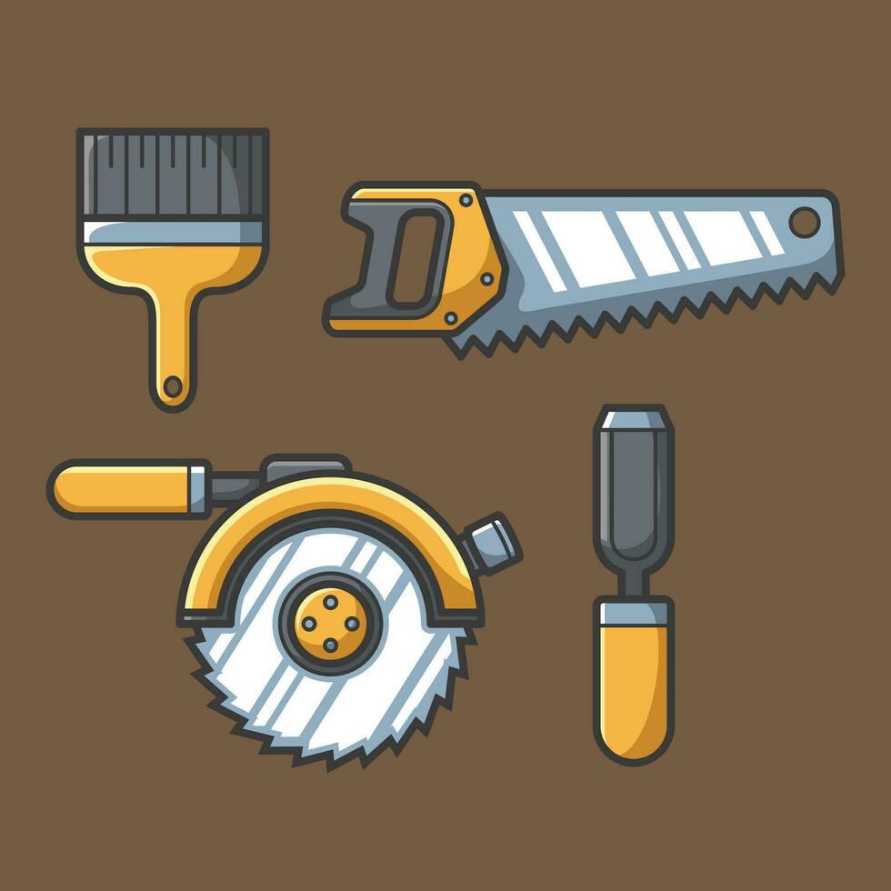 Carpentry tools vector design art for house woodworking and construction