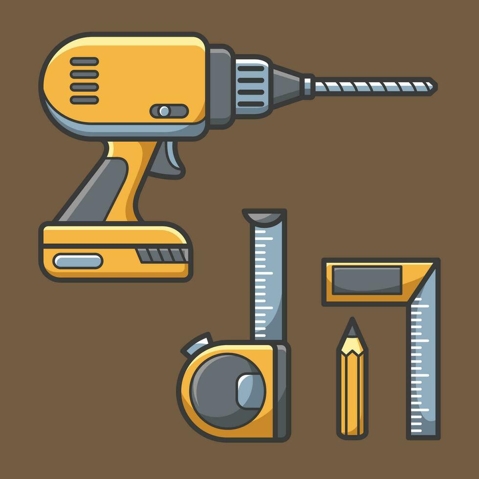 Carpentry tools vector design art for house woodworking and construction