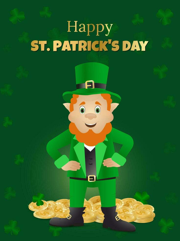 realistic postcard, template for st. patrick's day vector