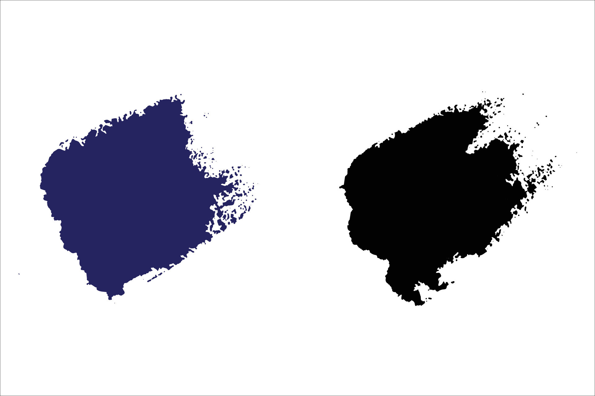 Colorful grungy paint brush, dirty brush effect, Rusty paint brush