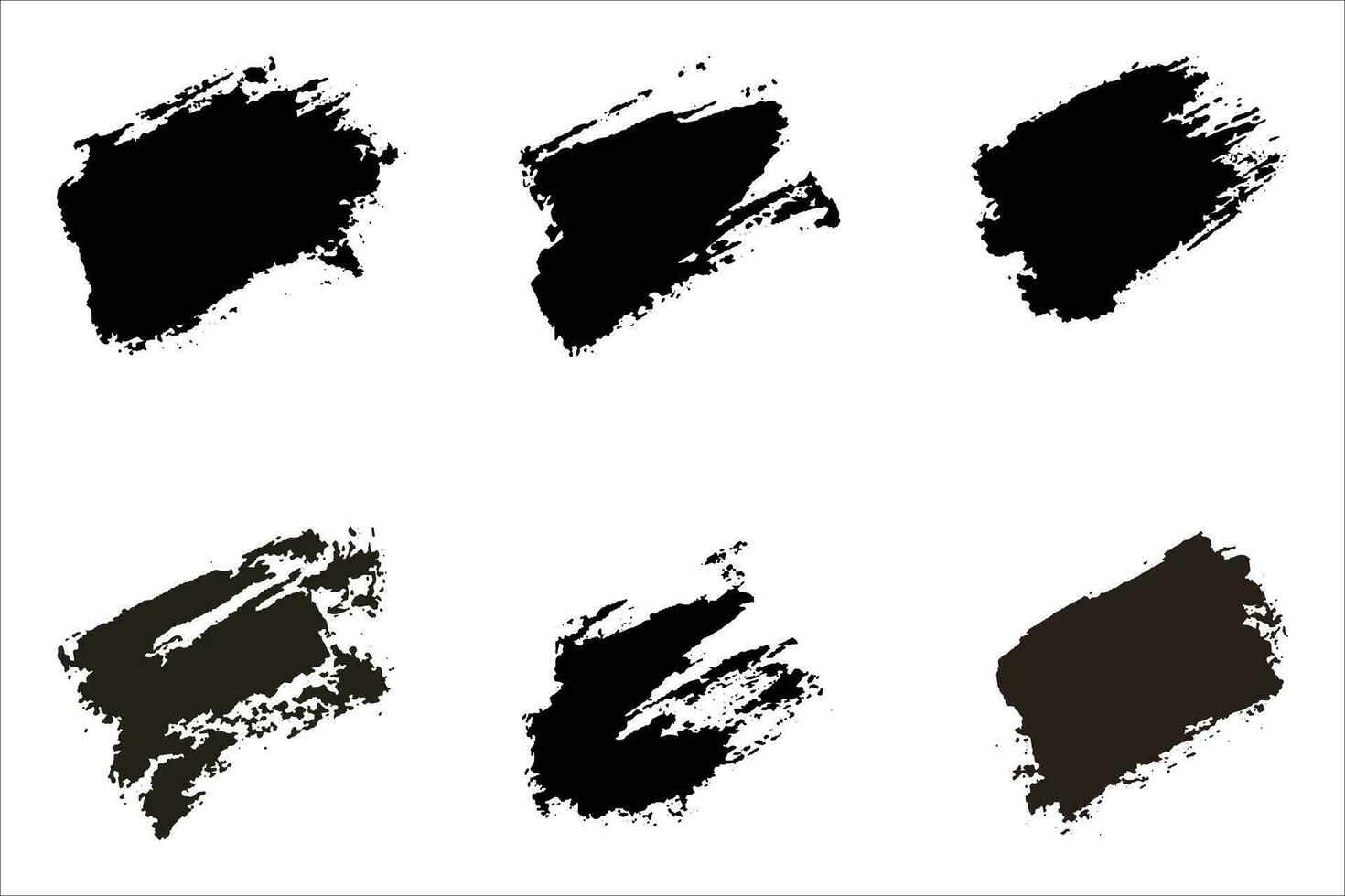 Colorful brush strokes, dirty brush effect, grungy brush stroke set vector