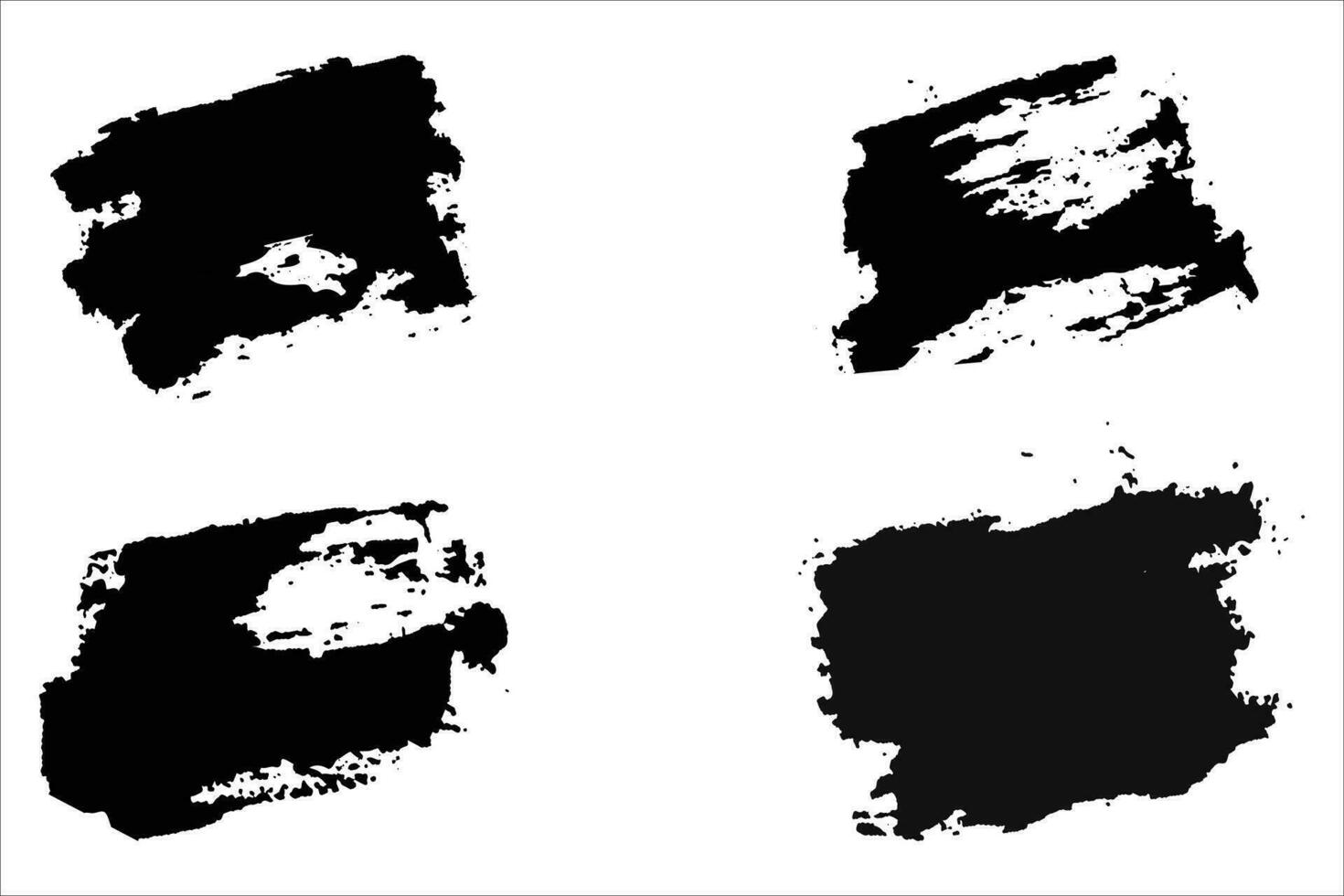 Colorful grungy paint brush, dirty brush effect, Rusty paint brush effect vector