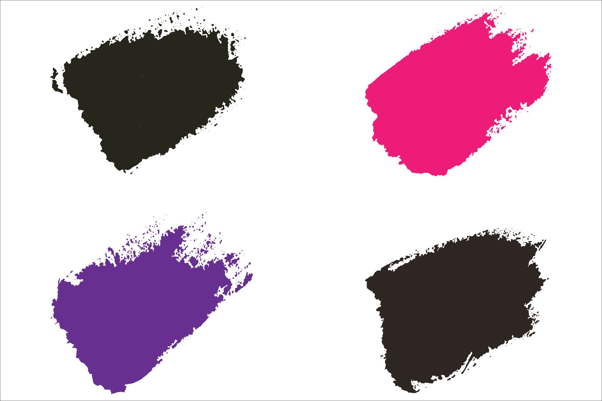 Colorful grungy paint brush, dirty brush effect, Rusty paint brush