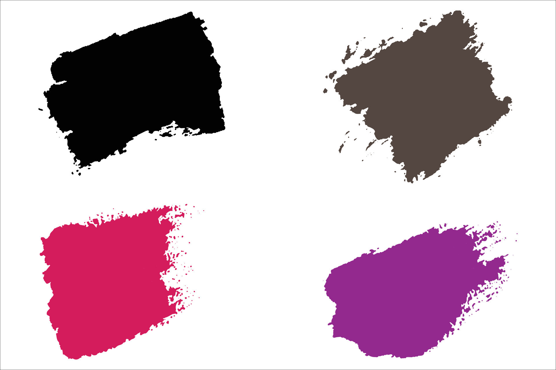 Colorful grungy paint brush, dirty brush effect, Rusty paint brush