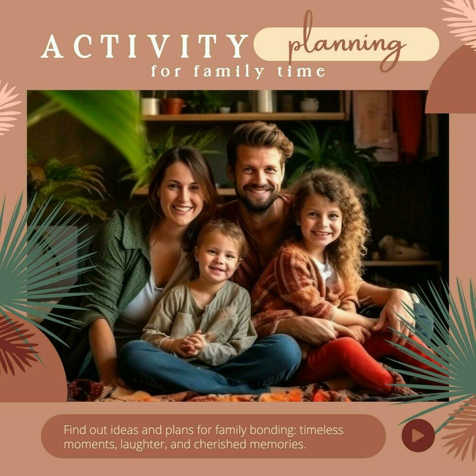 Earth Tone Family Activities Ideas for Linkedin Template Post