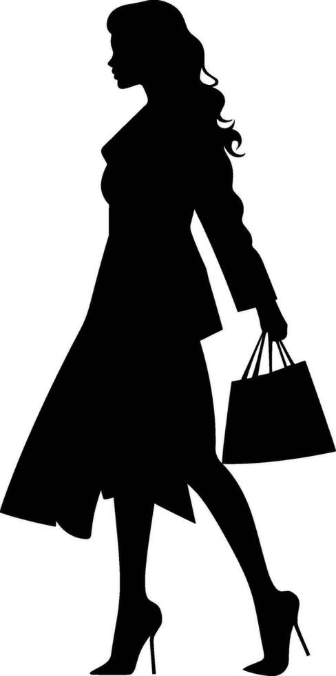 AI generated girl with shopping bags. AI generated illustration. vector