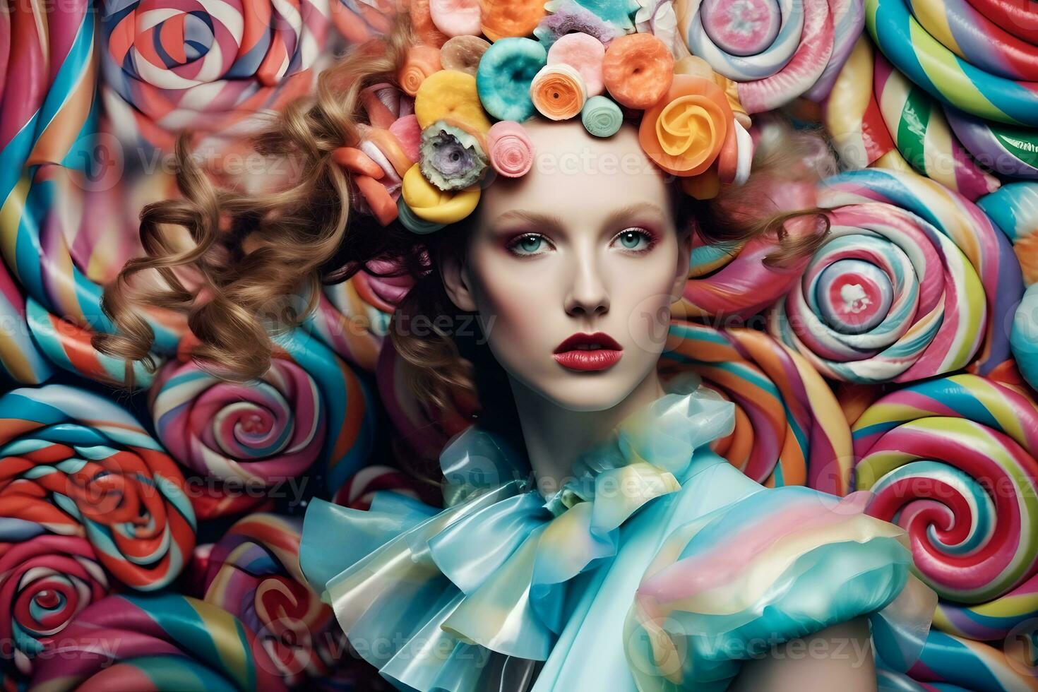 AI generated Girl sweet candy modern style. Neural network AI generated photo