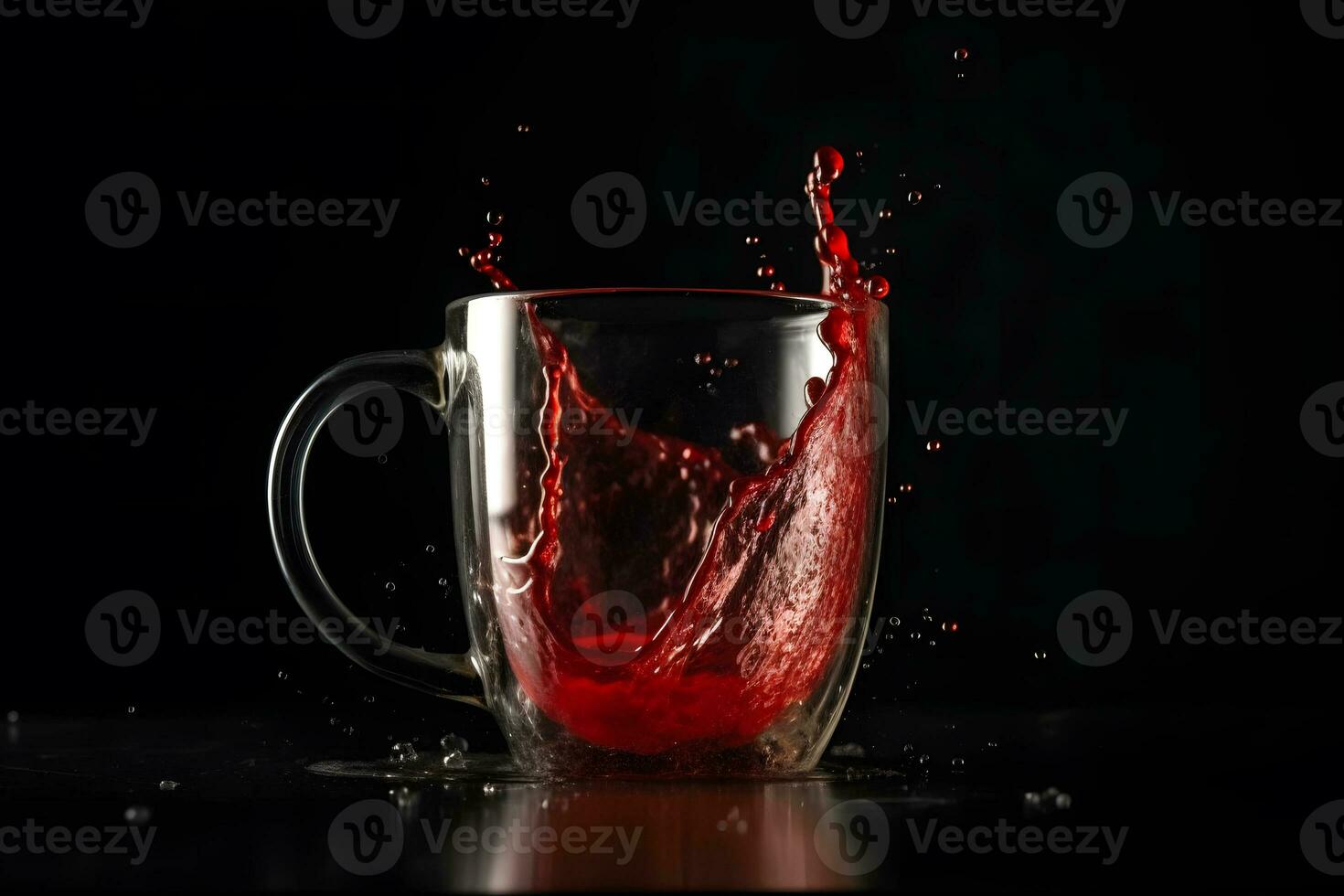 AI generated Red cup with splash. Neural network AI generated photo