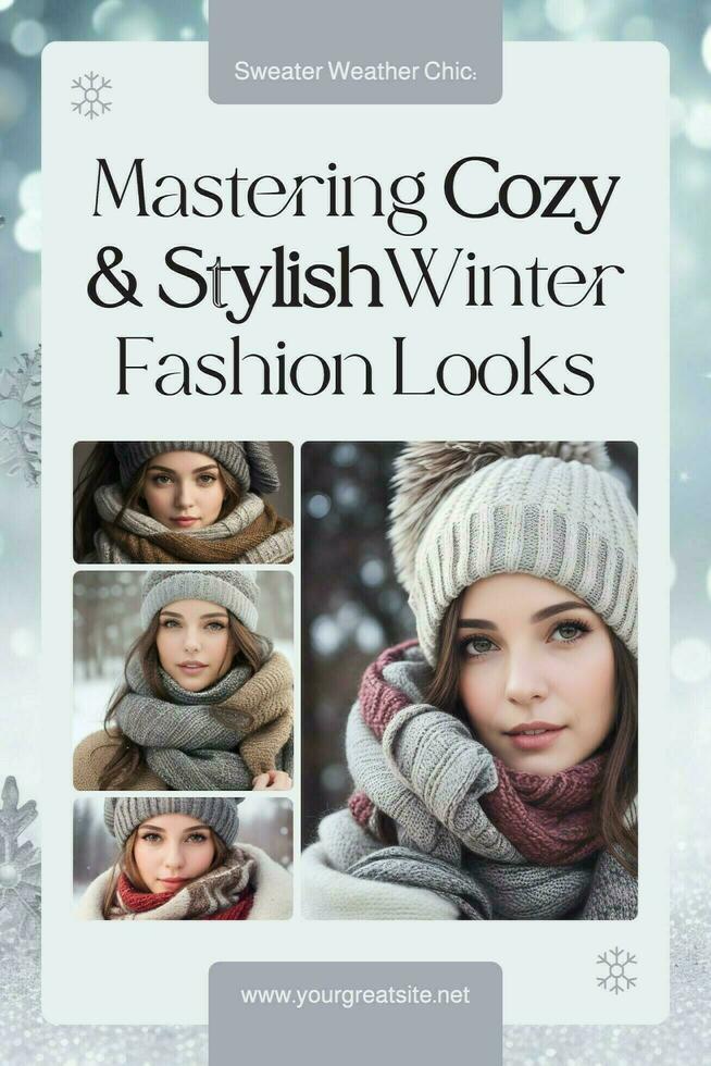 Stylish Winter Looks Pinterest Graphic template