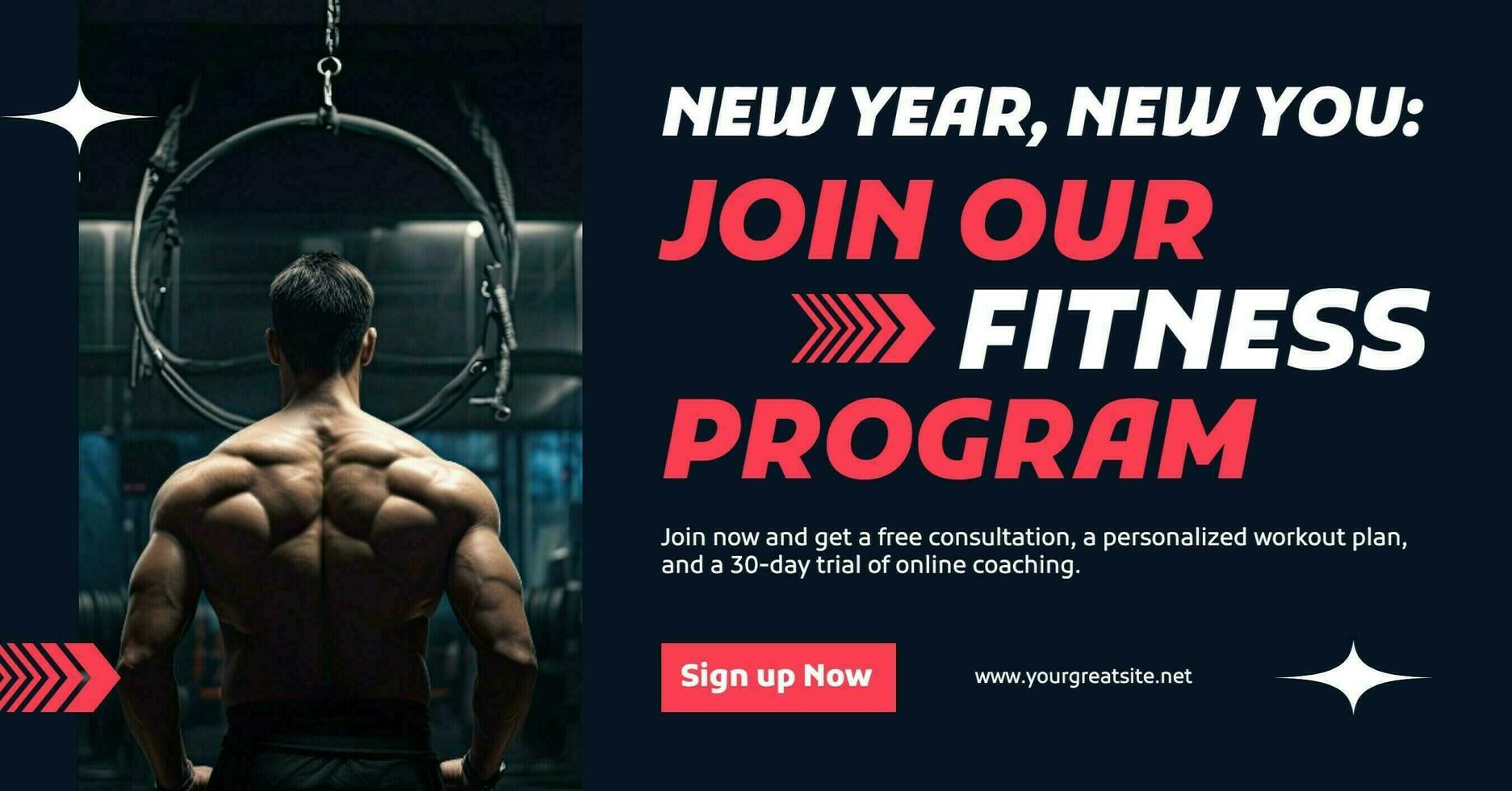 Fitness Program New Year Facebook Ads template