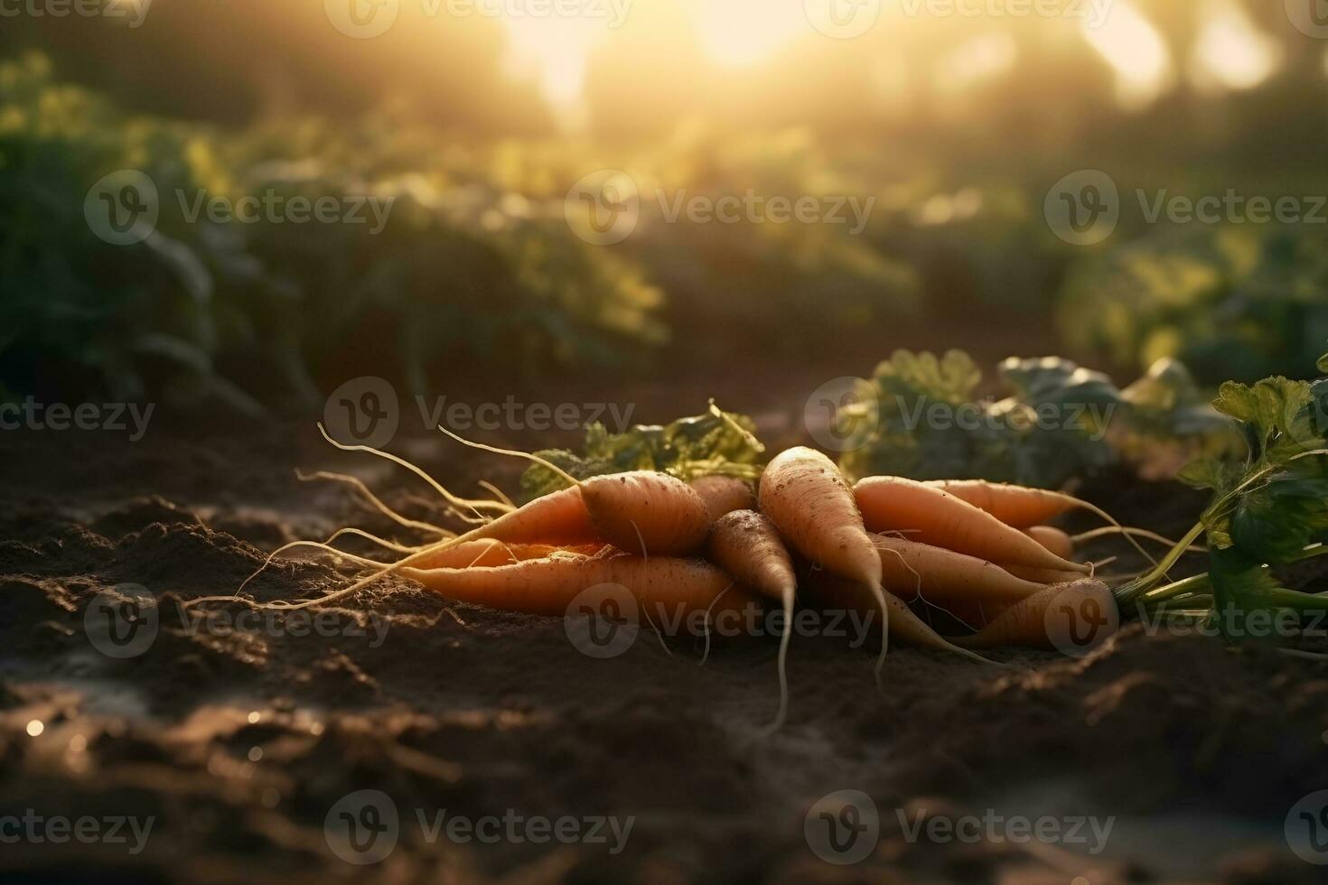 AI generated Ripe carrots harvested at a vegetable farm. carrot harvest and cultivation concept. Neural network AI generated photo