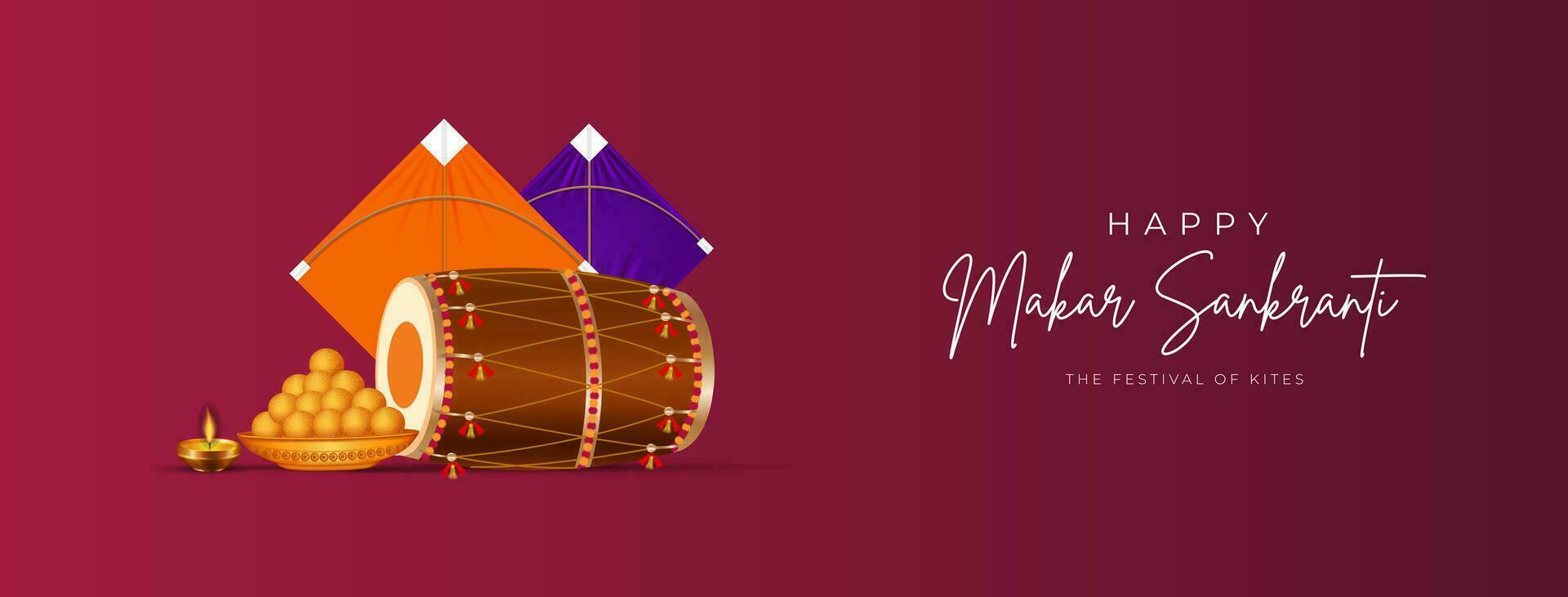 Makar Sankranti Creative Social Media Post vector