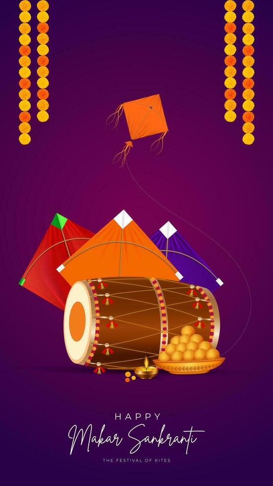 Makar Sankranti Creative Social Media Post vector