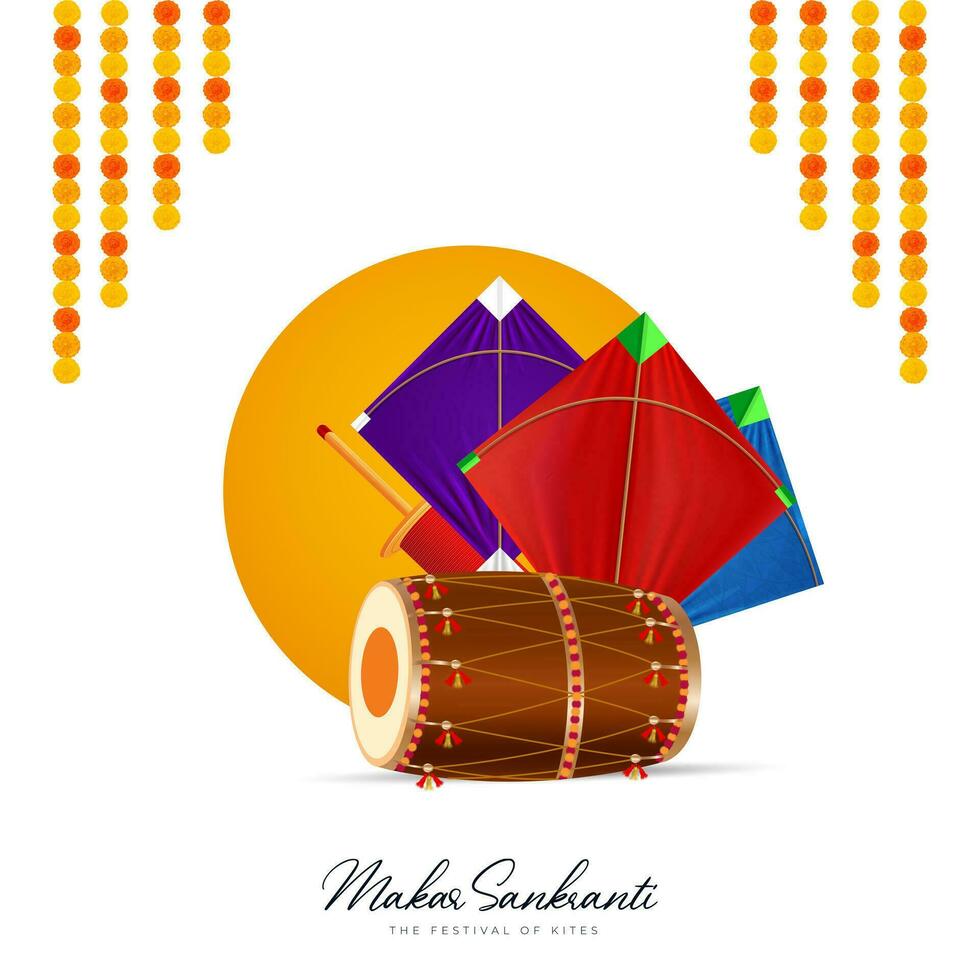 Makar Sankranti Creative Social Media Post vector