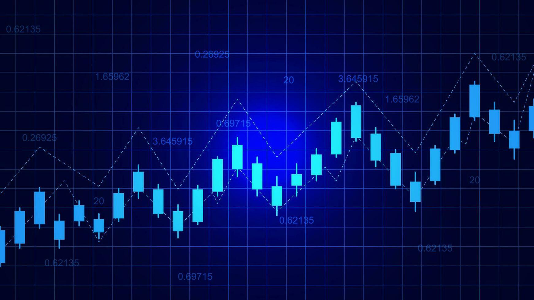 Digital business candle stick chart graph. Financial investment, stock market and forex trading concept background. Vector illustration.