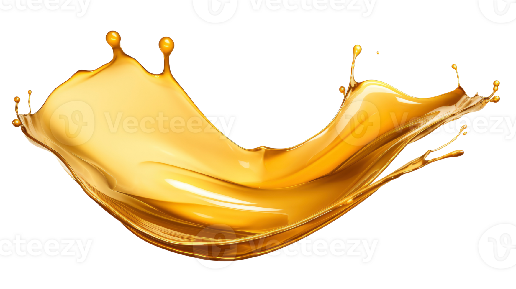 AI generated Golden oil splash cut out png