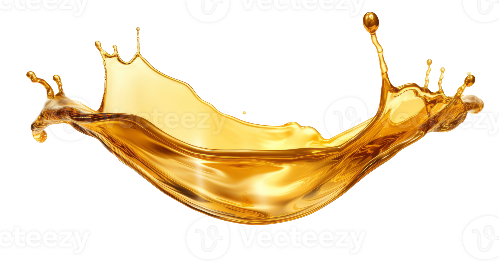 AI generated Golden oil splash cut out png